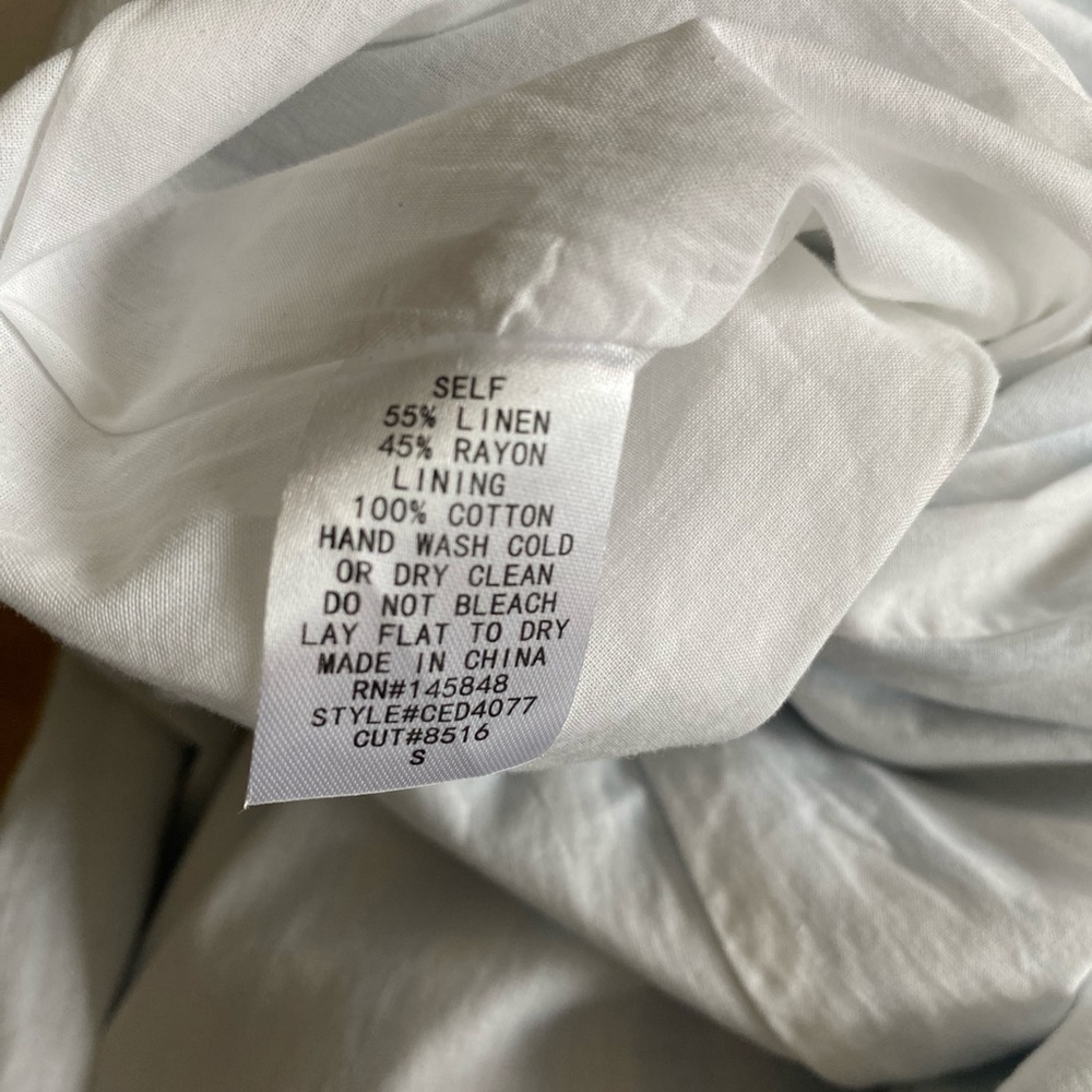 NWT EVERLY x FRANCESCAS Light Blue & White Striped Linen Blend Wrap Dress Sz S - Picture 5 of 5